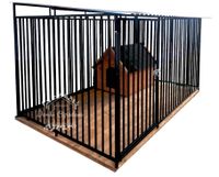 Kojec dla psów 3x2m - Drewniana podłoga - Dach spad w przód ID593