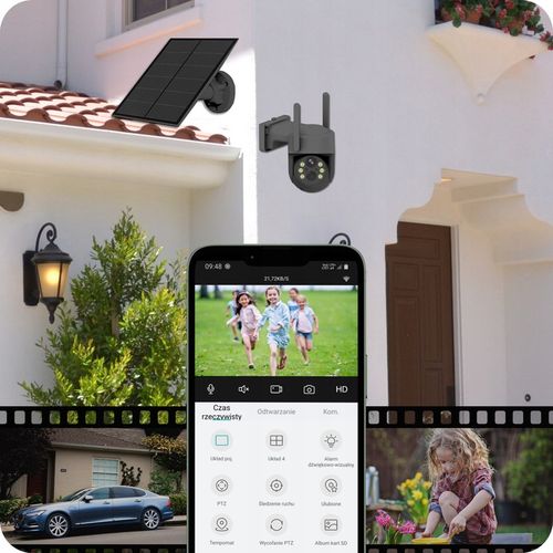 SOLARNA KAMERA WIFI 4MPX SMART ZEWNĘTRZNA OBROTOWA IP BEZPRZEWODOWA SZARA na Arena.pl