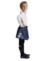 Rajstopy dziewczęce bawełniane z elementem 3D listki granat 116-122 YOCLUB