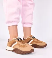 Brązowe sneakersy ocieplane z futerkiem Sanna 38