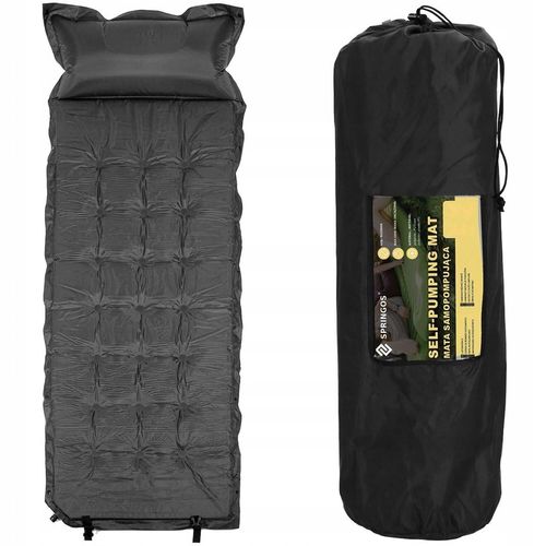 MATA SAMOPOMPUJĄCA KARIMATA 180x66 cm Z PODUSZKĄ GRUBA Z POKROWCEM MATERAC na Arena.pl