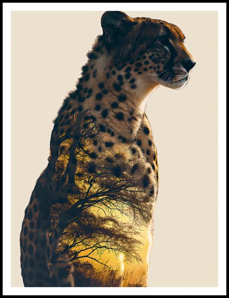 Plakat 75x100cm Gepard Duch Sawanny zdjęcie 3