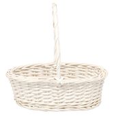 KOSZYK WIELKANOCNY NA ŚWIĘCONKĘ 24cm KOSZYK WIKLINOWY BIAŁY