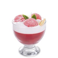 Dekoracyjna świeca zapachowar pucharek z lodami - kolor czerwony 14x11x11