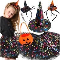 przebranie halloween dla dziewczynki wiedźma czarownica 5w1