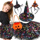 przebranie halloween dla dziewczynki wiedźma czarownica 5w1