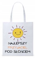 Dla Przyjaciela Na Prezent Torba Eco Biała Shopper Z Nadrukiem Ze Zdjęciem