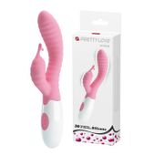 Karbowany Wibrator Silikonowy Ze Stymulatorem Łechtaczki Pretty Love Hyman Różowy