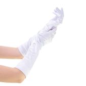 Rękawiczki satynowe białe długie, 40 cm