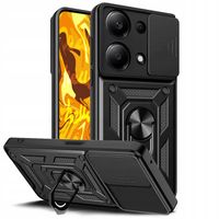ETUI PANCERNE DO XIAOMI REDMI NOTE 13 PRO CZARNE OBUDOWA ARMOR HOLDER RING