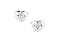 Delikatne rodowane srebrne kolczyki celebrytka serca gwiazdka star cyrkonie srebro 925 Z1501E