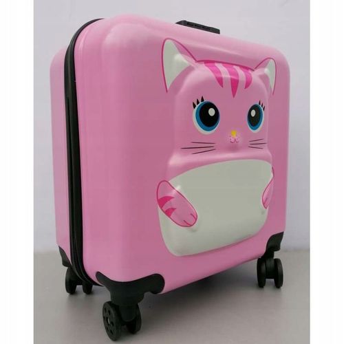 KOT KOTEK WALIZKA 3D DZIECIĘCA BAGAŻ SZYFR DLA DZIECI 4 KÓŁKA na Arena.pl