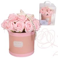 flower box, bukiet zapachowych kwiatów mydlanych w pudełku 21szt. 19x16cm