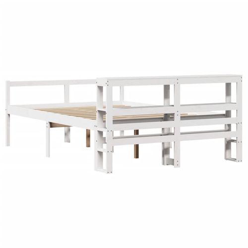 Łóżko dla seniora, z wezgłowiem, białe, 135x190 cm, sosnowe na Arena.pl