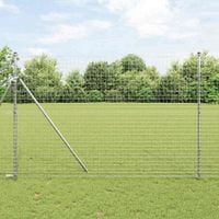 Ogrodzenie z słupkiem Srebrny 1,5 x 10 m Stal i PVC