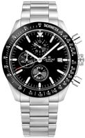 Zegarek Męski Giewont Chronograph Sapphire Srebrno Czarny GW8720-B2