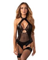 body otwarte obsessive dominna imitacja skóry siateczka l/xl