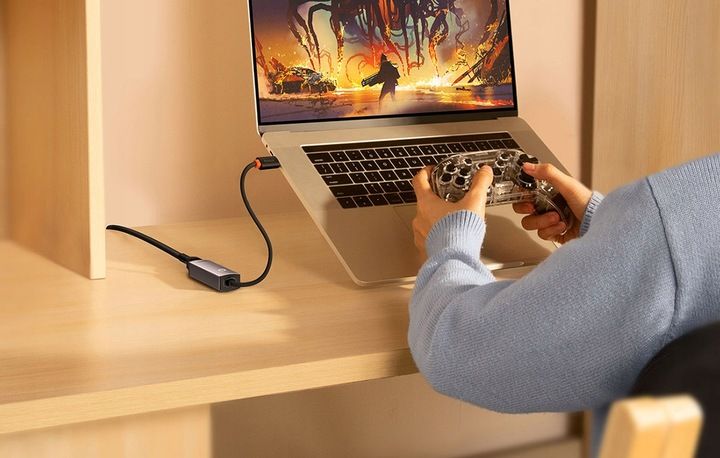 BASEUS ADAPTER PRZEJŚCIÓWKA SIECIOWA INTERNETOWA USB-C DO RJ45 1000Mbps zdjęcie 3