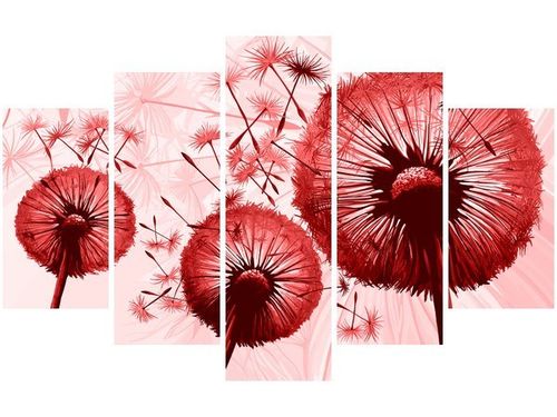 70 100CM OBRAZ 5 ELEM DMUCHAWCE CZERWIENI DRUK PŁÓTNO na Arena.pl