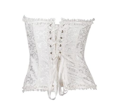 GORSET biały wiązany MODELUJĄCY talię + stringi WYSZCZUPLAJĄCY S na Arena.pl