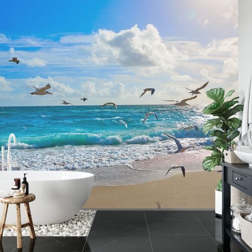 Fototapeta Plaża Morze Fale Flizelina 208x146 na Arena.pl