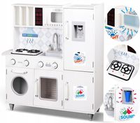 DUŻA KUCHNIA DREWNIANA dla Dzieci XXL INTERAKTYWNA Edukacyjna LED dźwięki