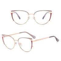 Damskie okulary kocie zerówki do komputera BLUE LIGHT 25158F Złoty/Szary