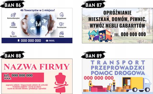 BANER OCZKOWANY reklamowy 100x50cm różne wzory ZAKŁAD KAMIENIARSKI PROMOCJA na Arena.pl