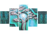 75CM 120 OBRAZ 5 ELEM DRZEWO O PÓŁNOCY ŚCIENNY DRUK