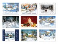 Kartki świąteczne bez życzeń mix 9 szt z brokatem Kartki na Święta ZBBT