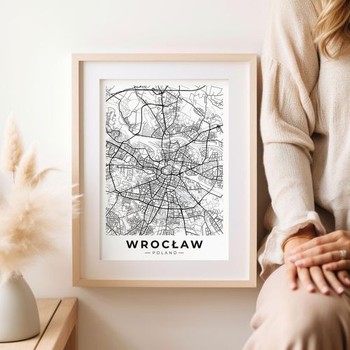 Plakat mapa Wrocław plan miasta 70x100 cm na Arena.pl