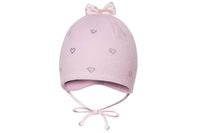 BROEL Celebrity czapka dla dziewczynki na jesień chrzest różowa 40-42