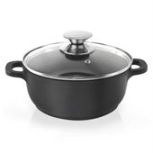 Garnek Granitowy z Pokrywką Gotowania Duszenia Pieczenia 20 cm 2,3L Grande