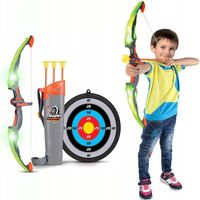 ŚWIECĄCY ŁUK LED Z TARCZĄ I STZRAŁAMI ZESTAW STRZELECKI ŁUK +TARCZA +STRZŁY