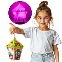 LAMPION ADWENTOWY DLA DZIECI ŚWIECĄCY LED MULTIKOLOR NA RORATY Zielony