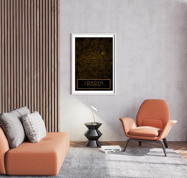 Londyn mapa złota - plakat 42x59,4 cm zdjęcie 3