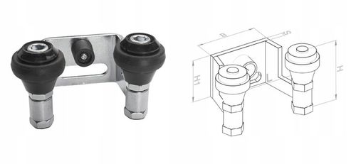 WÓZKI DO BRAMY PRZESUWNEJ 80x80 5 ROLKOWE TRWAŁE ROLKI STALOWE DO 600KG WDB na Arena.pl