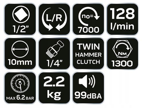 Klucz udarowy pneumatyczny, 1/2, 1300 Nm NEO 14-002 na Arena.pl