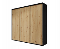 Wysoka Szafa Przesuwna 275cm Czarna Maxi h-245 cm