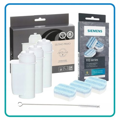 TZ80002 Siemens tabletki + filtry do ekspresu EQ5 EQ6 EQ8 EQ9 + szczoteczka na Arena.pl