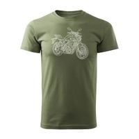 Koszulka motocyklowa z motocyklem na motor Yamaha MT-07 męska khaki REGULAR XXL