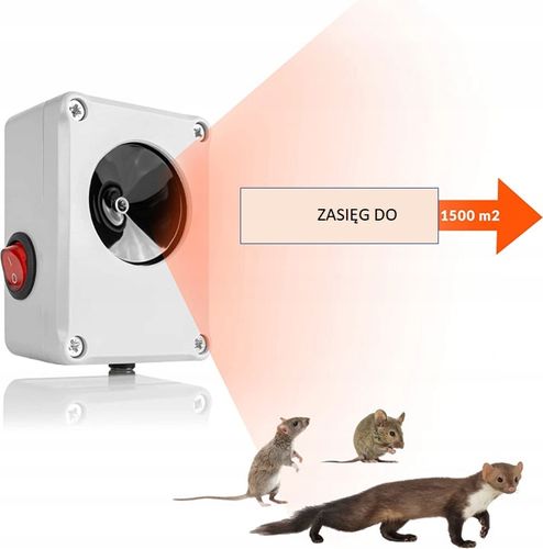 Hermetyczny odstraszacz ultradźwiękowy kun szczurów i myszy, zmienny dźwięk na Arena.pl