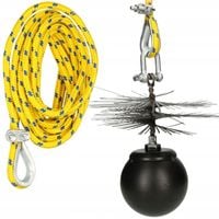 ZESTAW KOMINIARSKI DO CZYSZCZENIA KOMINA 1,8 KG SZCZOTKA Fi 150mm LINA