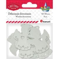 dekoracje drewniane 6 szt 42x50mm titanum aniołek