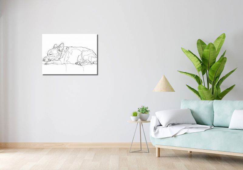 Obraz 70x50cm Śpiący Psiak zdjęcie 2