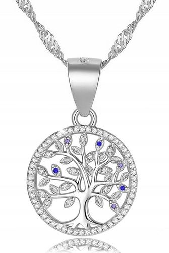 SREBRNY ŁAŃCUSZEK DAMSKI Z ZAWIESZKĄ NASZYJNIK DRZEWKO SZCZĘŚCIA SREBRO na Arena.pl