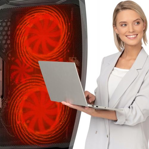 PODSTAWKA CHŁODZĄCA POD LAPTOPA WIATRAK DO KOMPUTERA NOTEBOOKA RGB 12-17" na Arena.pl