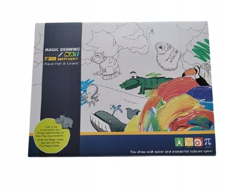 MATA WODNA DO MALOWANIA WODA DLA DZIECI Pieczatki 22 ele DUZA 100x80cm XXL na Arena.pl