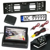 KAMERA COFANIA LED W RAMCE TABLICY + MONITOR EKRAN 4,3'' LCD ZESTAW 12V