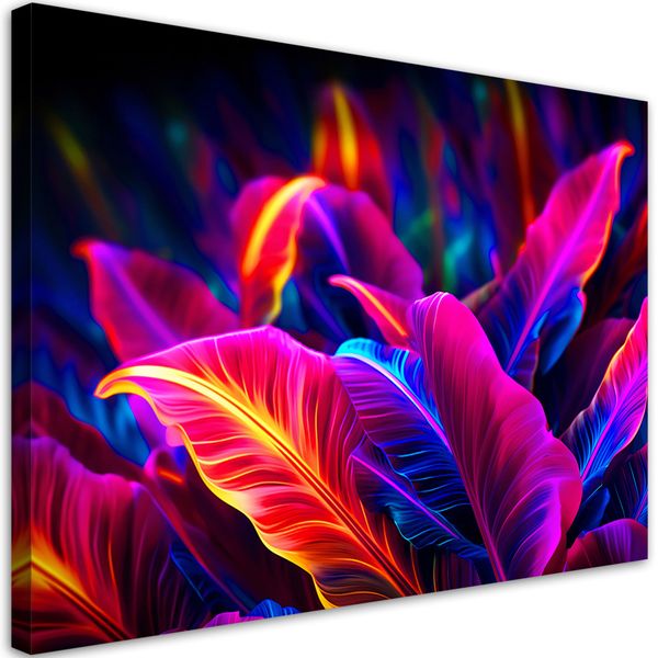 Obraz na płótnie,  Neonowe liście 60x40 zdjęcie 3